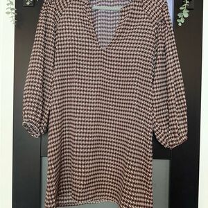 Traffic People Brown, Blue, Green and White  Patterned Dress